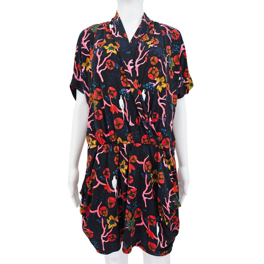 Rachel Roy Vibrant Birdie Mini Dress Black S